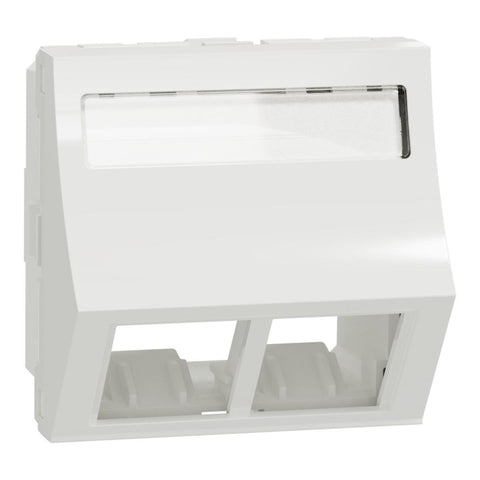 RJ45 Dobbel Senter Plate DPM - Merkefelt, låsbar i mellomring