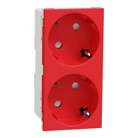 Stikkontakt Schneider 2-veis 2P+E hurtigklemme - 16