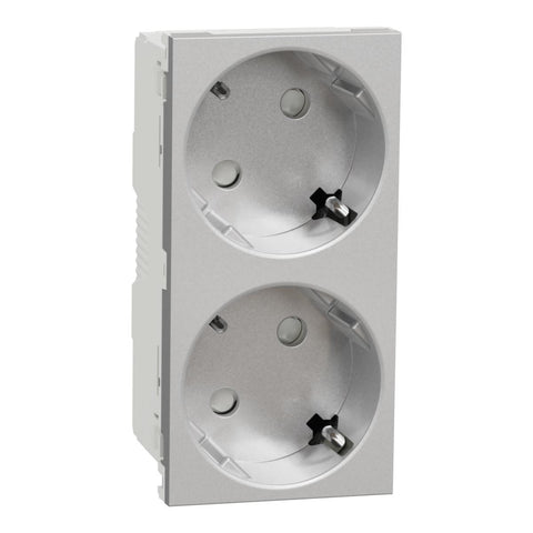 Stikkontakt Schneider 2-veis 2P+E hurtigklemme - 16