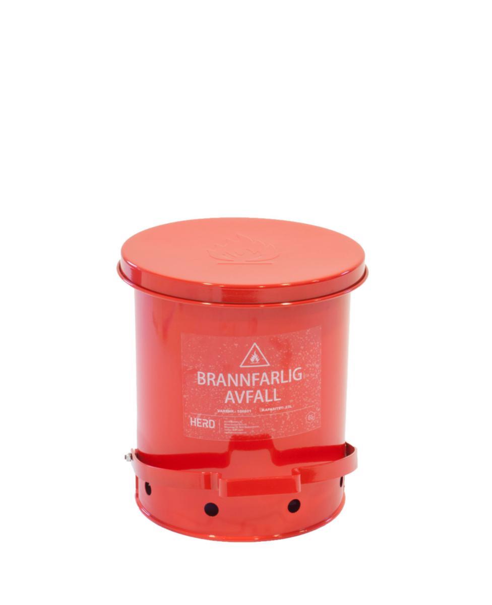 Avfallsbeholder for ildsfarlig avfall Herd