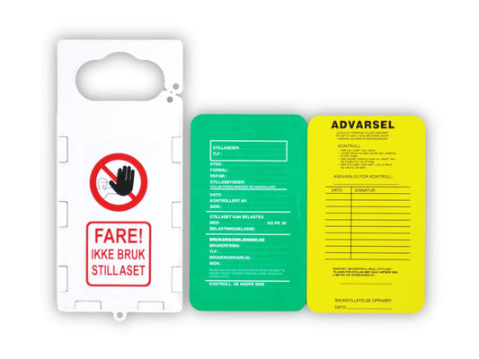 Stillasskilt med ramme