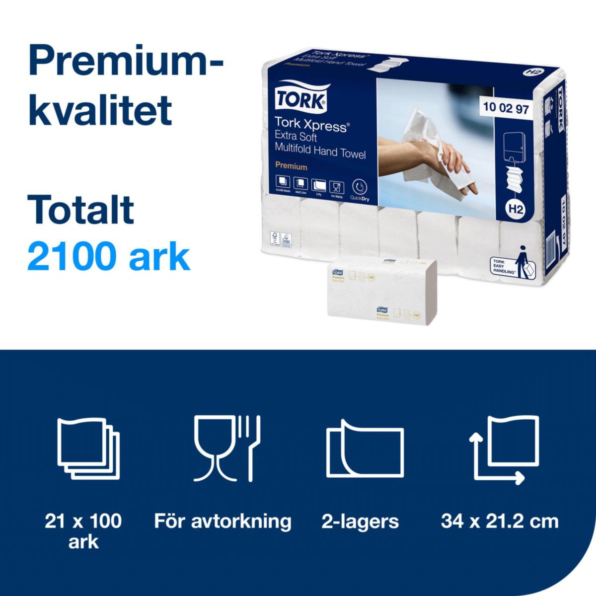Papirhåndkle Tork Xpress® Ekstra mykt Multifold Tork