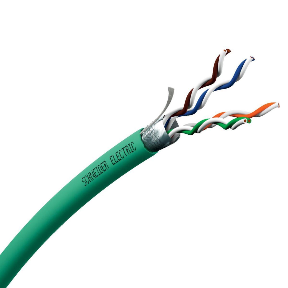 Datakabel Schneider Actassi kat.6/6A S/FUTP 500 grønn - Schneider Electric