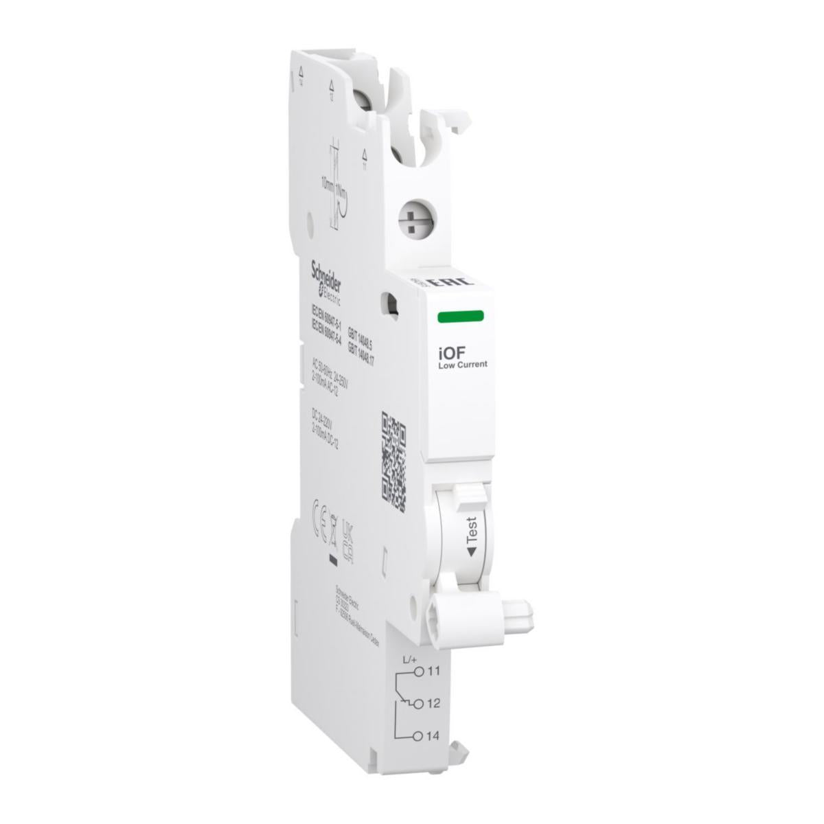 Acti9 hjelpekontakt - 1 vekselkontakt - lavstrøm - for iC60 og iID dobbelklemme - Schneider Electric