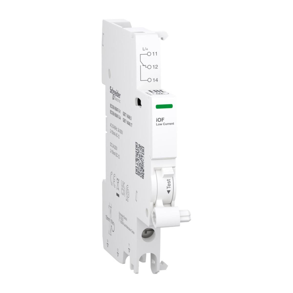 Hjelpekontakt Acti9 - 1 vekselkontakt - lavstrøm - ikke for dobbelklemme - Schneider Electric