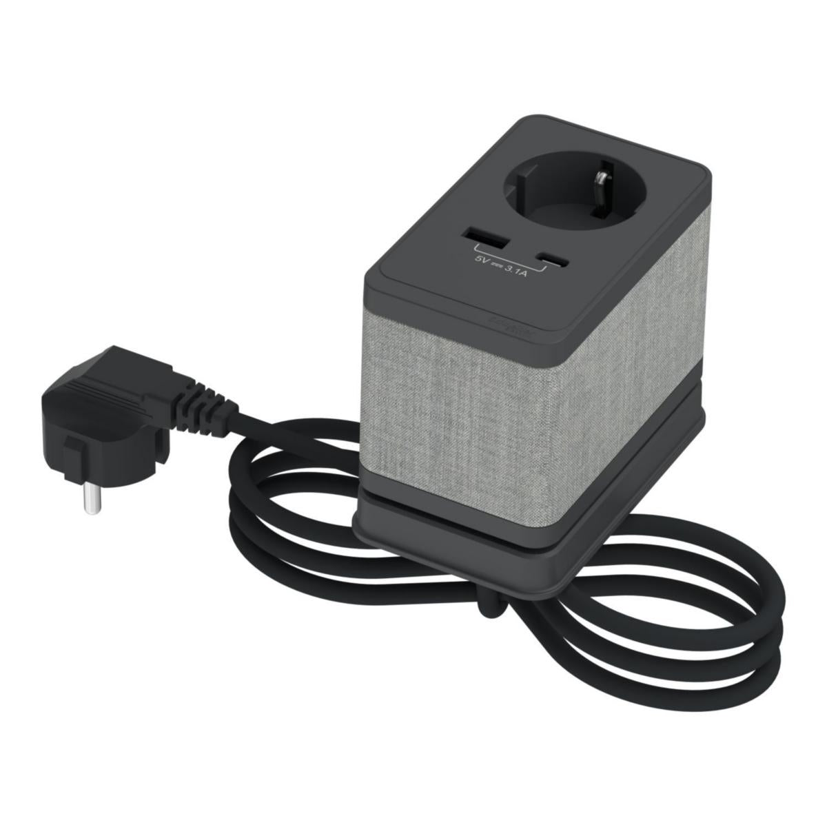 Bordenhet S - 1 enkel stikkontakt med USB A og C - Schneider Electric