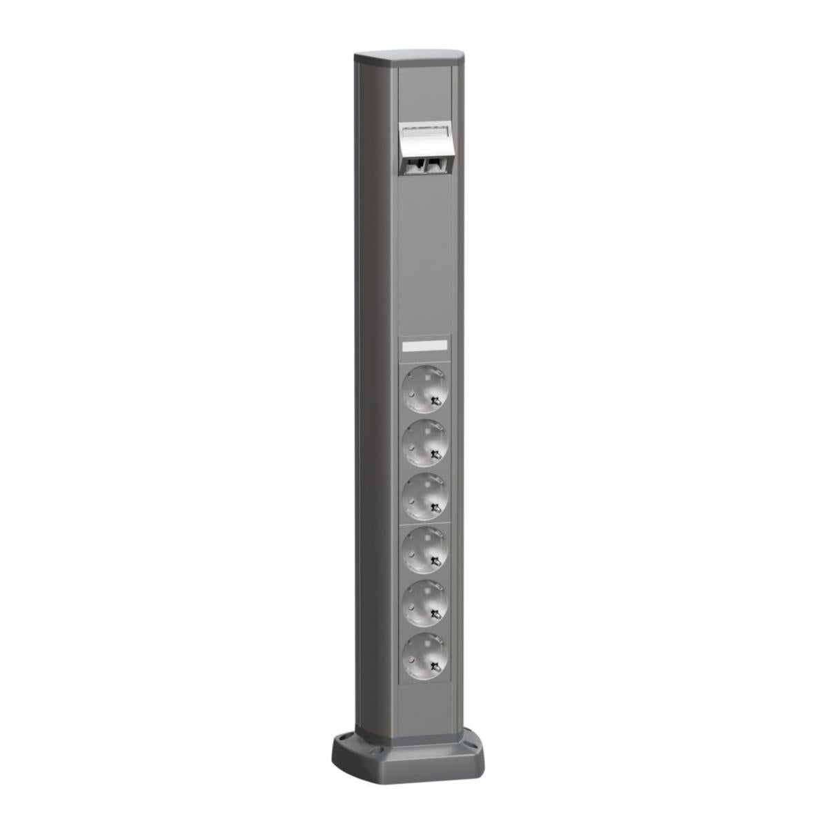 Uttakstav Schneider OL45 6 strømuttak 2xC ensidig med gulvfeste - Schneider Electric