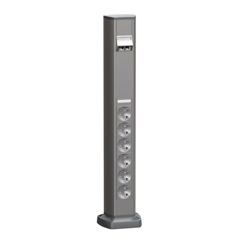 Uttakstav Schneider OL45 6 strømuttak 2xC ensidig med gulvfeste - Schneider Electric