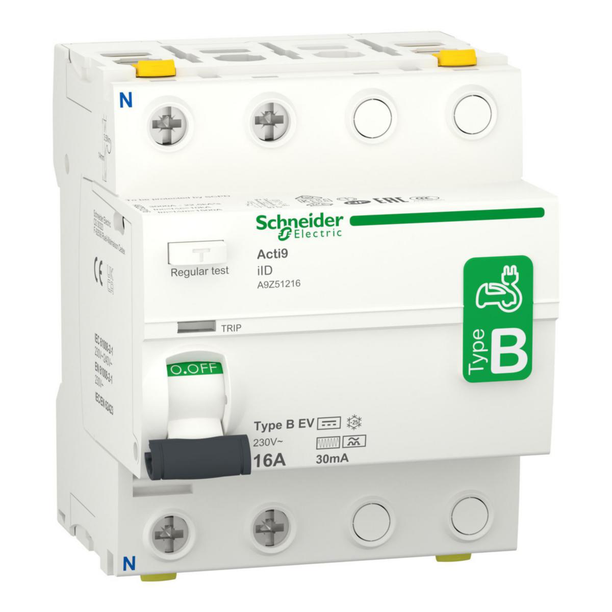 Jordfeilbryter Schneider ACTI9 B EV - 230