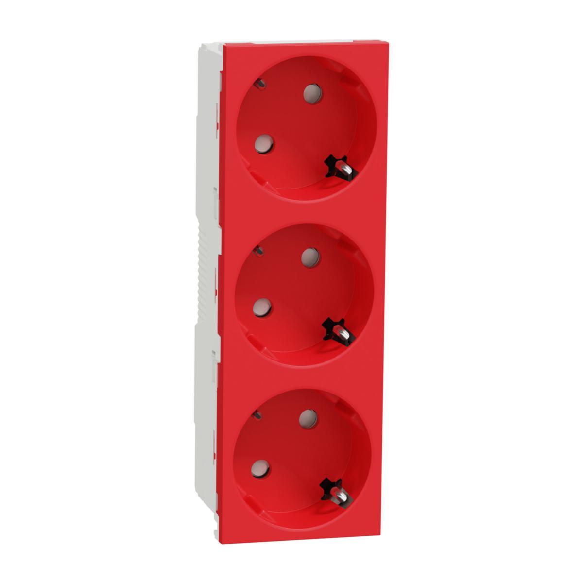 Stikkontakt Schneider 3-veis 2P+E hurtigklemmer - 16