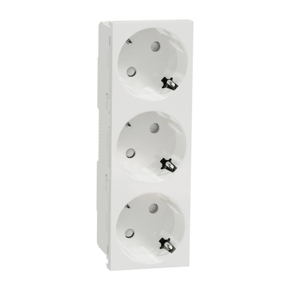 Stikkontakt Schneider 3-veis 2P+E hurtigklemmer - 16