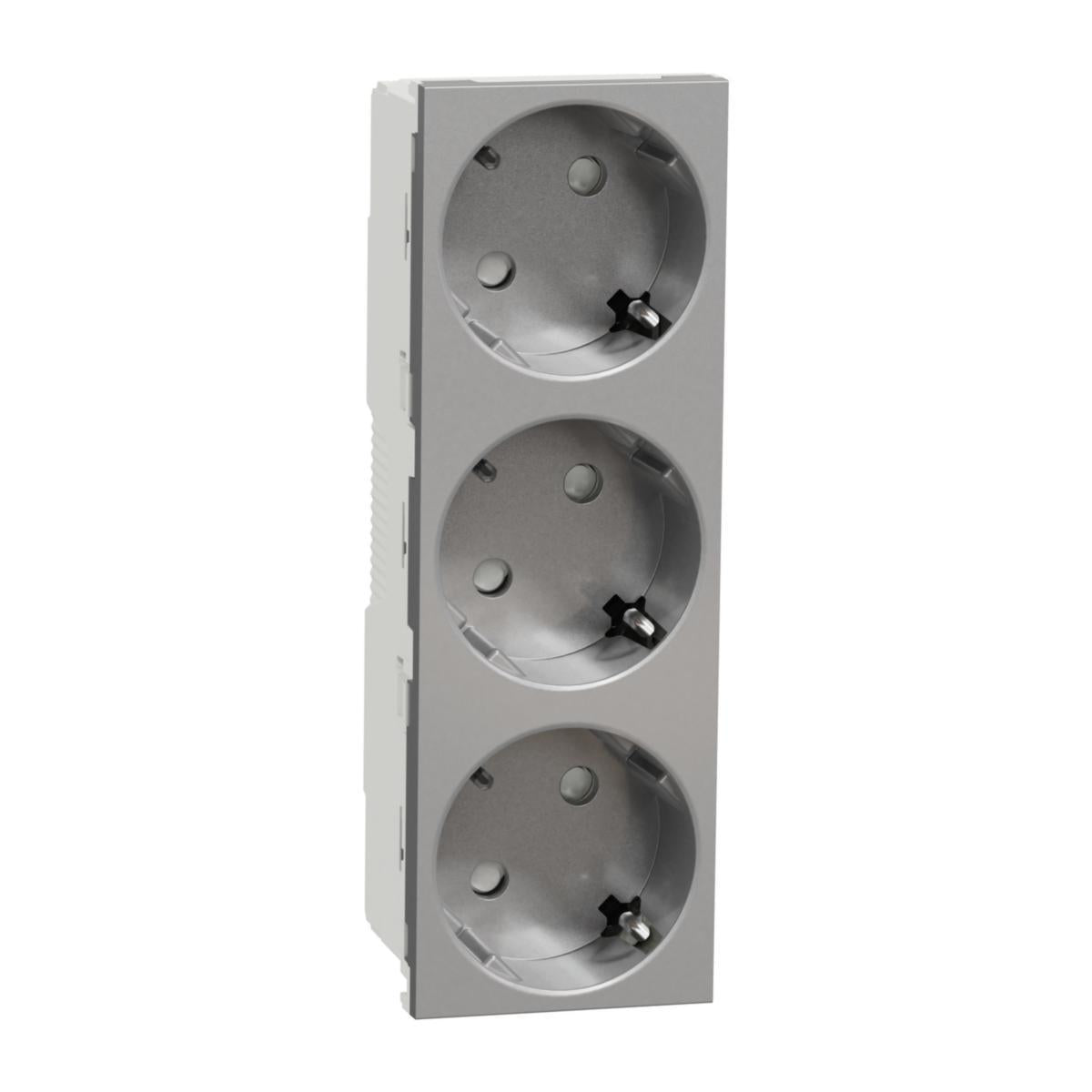 Stikkontakt Schneider 3-veis 2P+E hurtigklemmer - 16