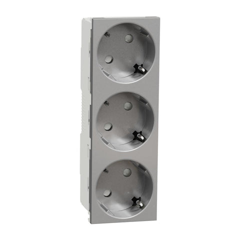 Stikkontakt Schneider 3-veis 2P+E hurtigklemmer - 16