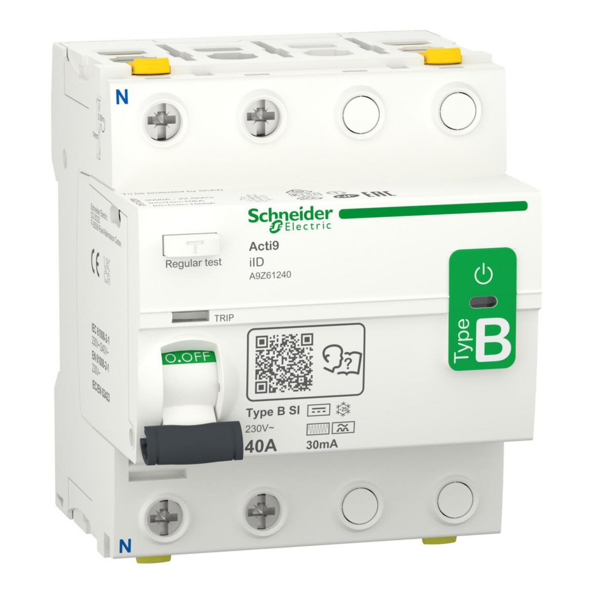 Jordfeilbryter Schneider Acti9 B-SI - 400