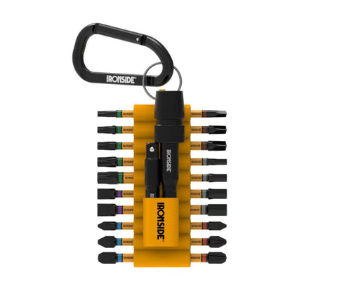 Bitssett belteklips Ironside kraftbits, 22 deler
