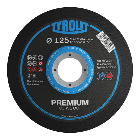 Kappeskive Tyrolit Premium Curve Cut*** for stål og rustfritt stål