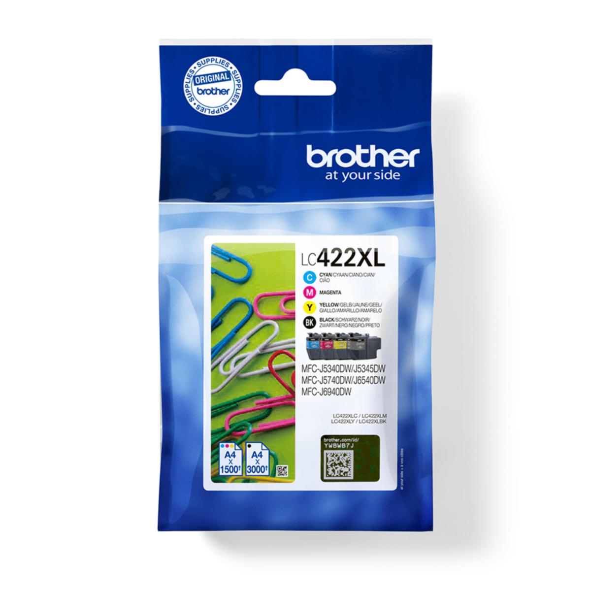 Blekk LC422XL  Brother BCMY 4PK