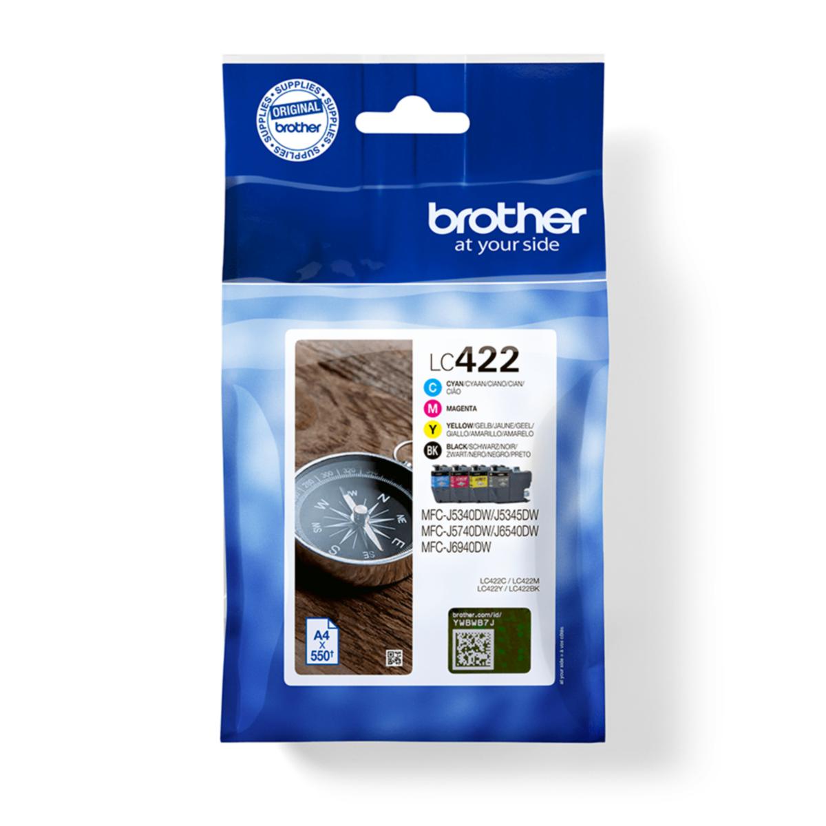 Blekk LC422  Brother BCMY 4PK