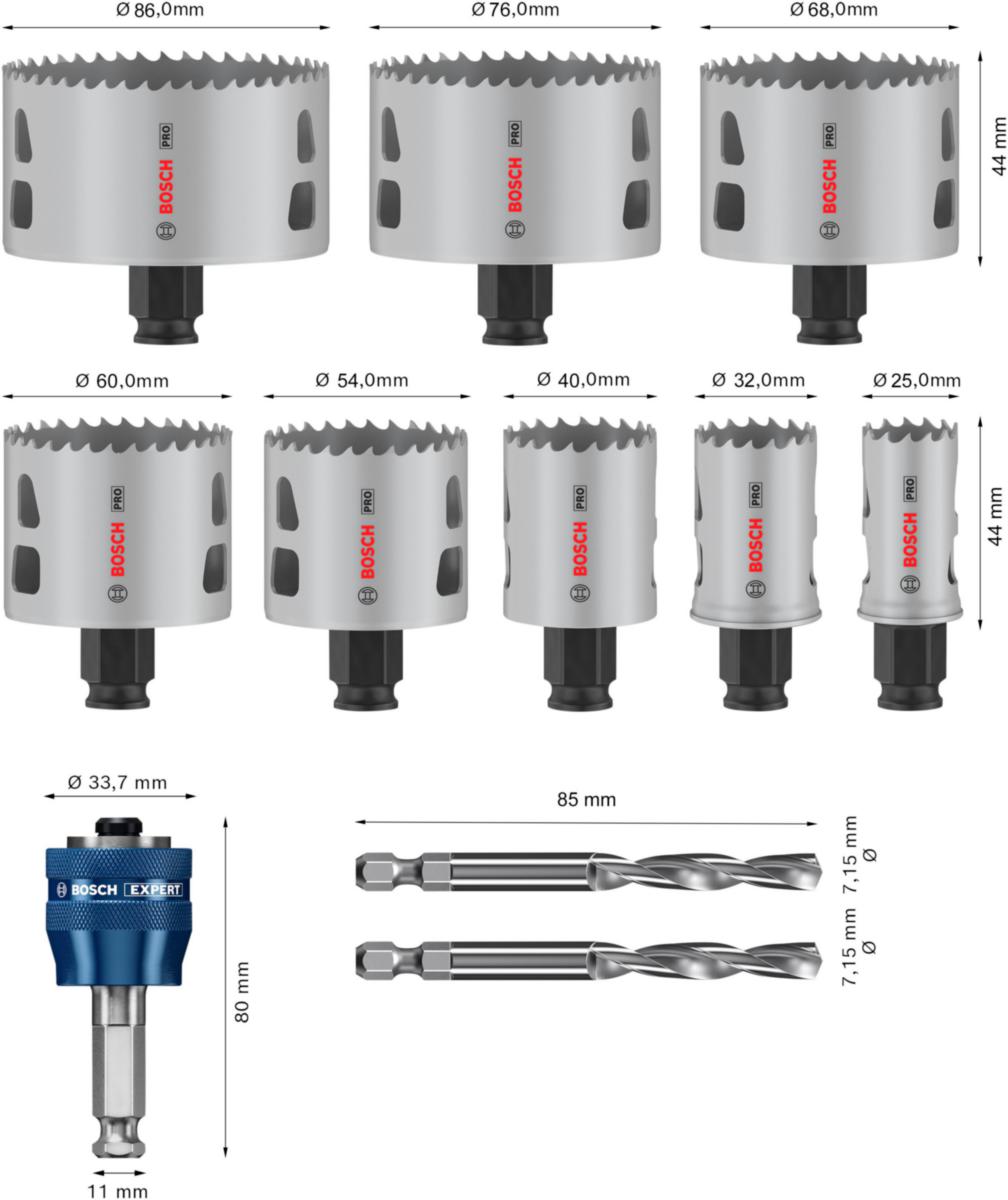 Hullsagsett Bosch m/bor a11
