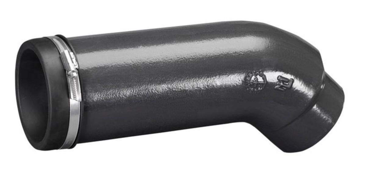Klosettilkobling bend 45°, støpejern, KJ-MA - KJ-MA System