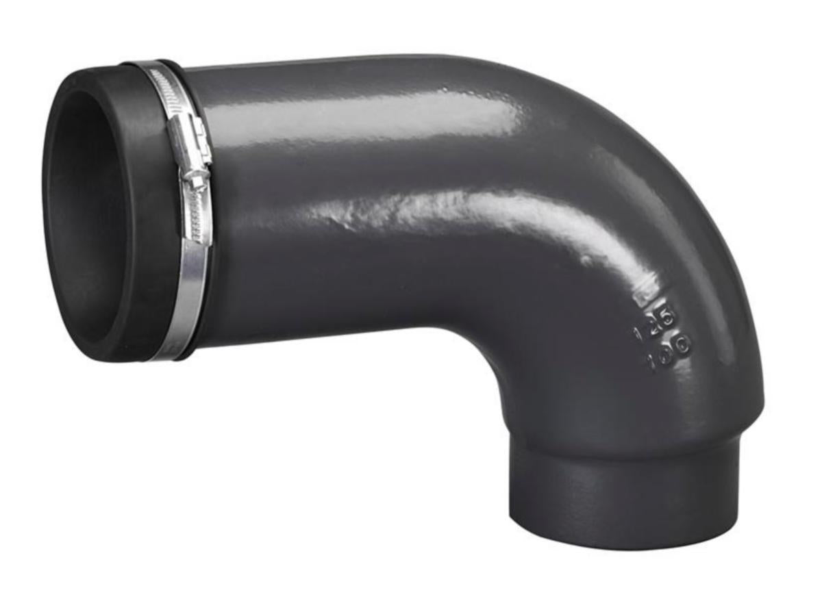 Klosettilkobling bend 90°, støpejern, KJ-MA - KJ-MA System