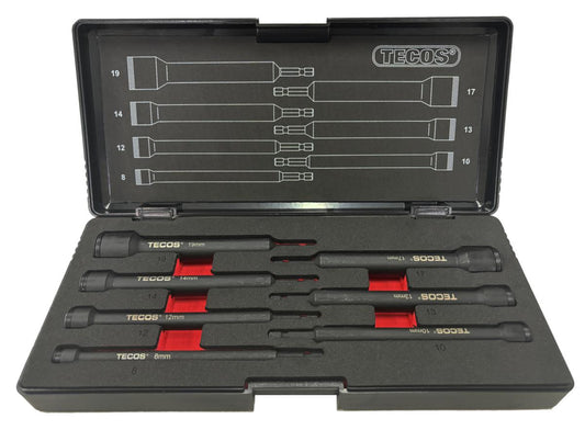 Bitshylsesett Tecos 8-19mm 7-deler 150mm