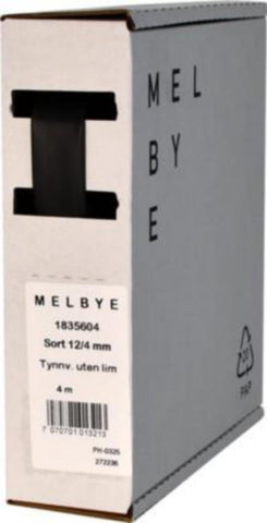 Krympeslange Melbye Tynnvegget, uten lim, svart, i spoleboks