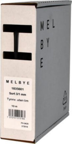 Krympeslange Melbye Tynnvegget, uten lim, svart, i spoleboks
