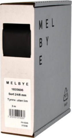 Krympeslange Melbye Tynnvegget, uten lim, svart, i spoleboks
