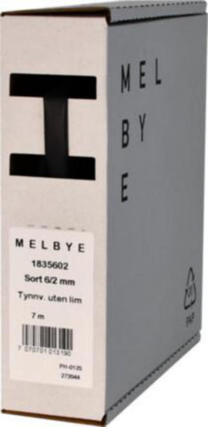 Krympeslange Melbye Tynnvegget, uten lim, svart, i spoleboks