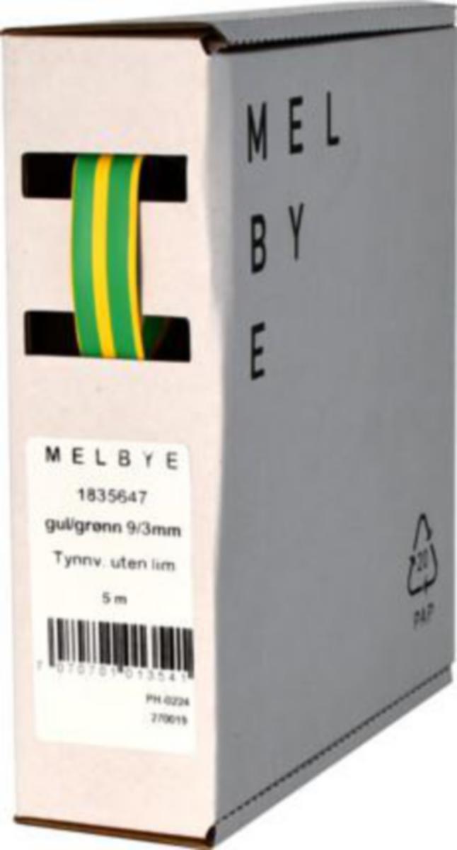 Krympeslange Melbye Tynnvegget, uten lim, gul/grønn, i spoleboks
