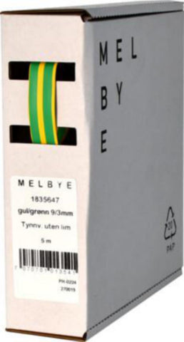 Krympeslange Melbye Tynnvegget, uten lim, gul/grønn, i spoleboks