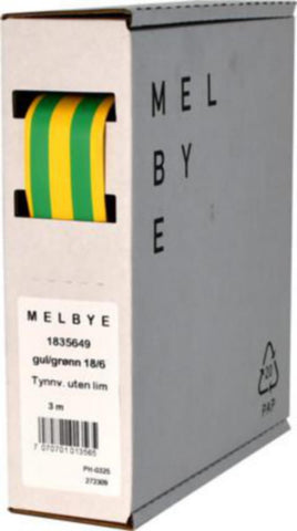 Krympeslange Melbye Tynnvegget, uten lim, gul/grønn, i spoleboks