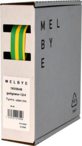 Krympeslange Melbye Tynnvegget, uten lim, gul/grønn, i spoleboks