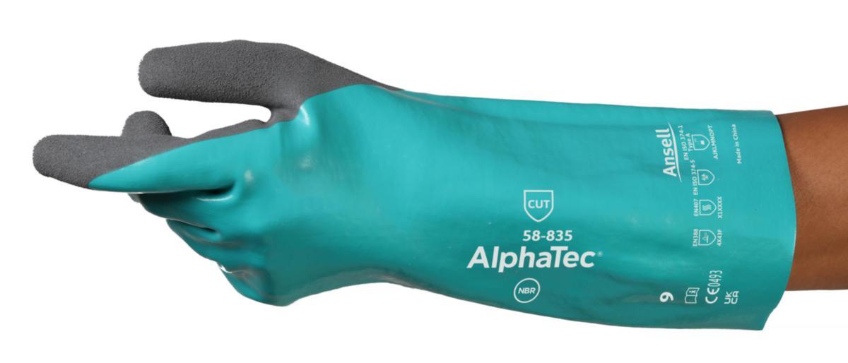 Kjemikaliehanske nitril Ansell AlphaTec®  58-835 Cut F
