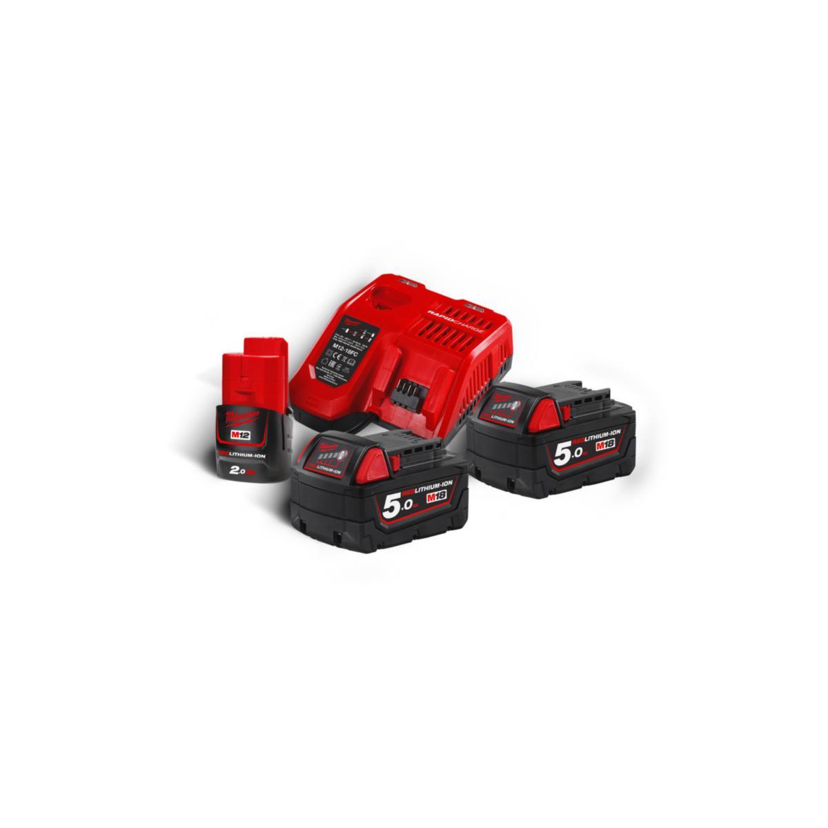 Batterisett Milwaukee M18 NRG-502 18V 2x5.0Ah