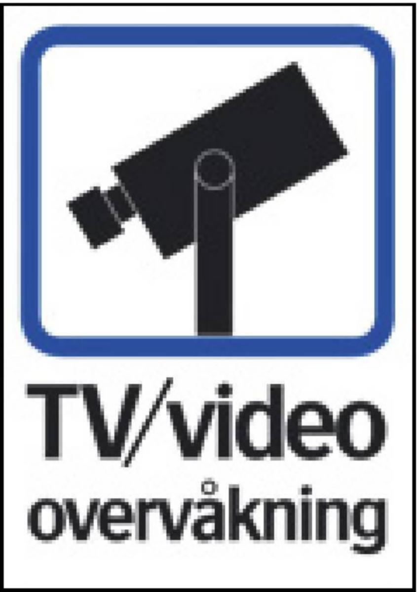 Skilt Systemtext "Tv/video overvåkning"