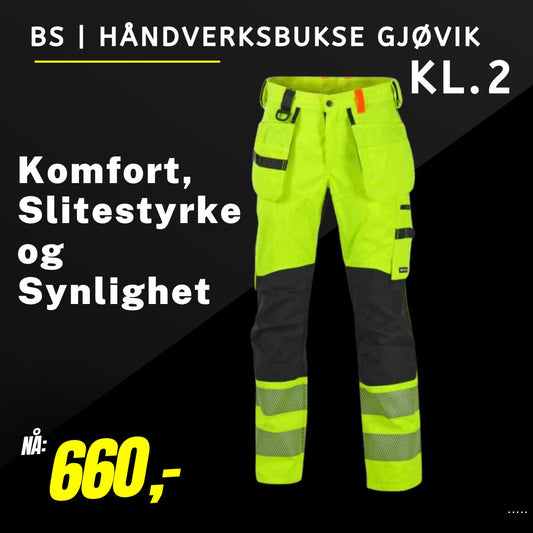 Håndverksbukse BS Gjøvik HiVis kl.2 (646514)