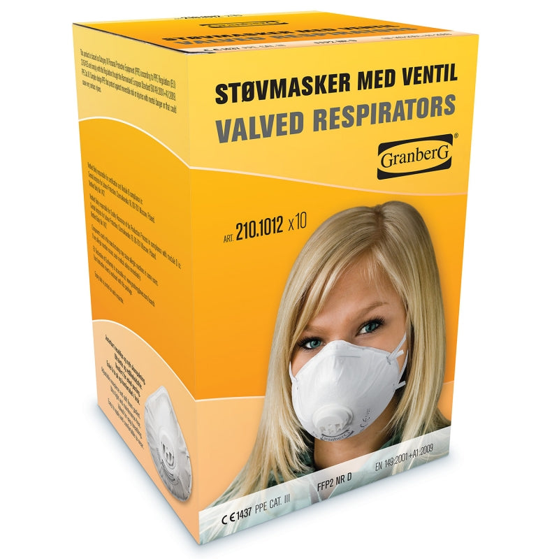 Støvmasker med ventil, Granberg 10 pk (210.1012)
