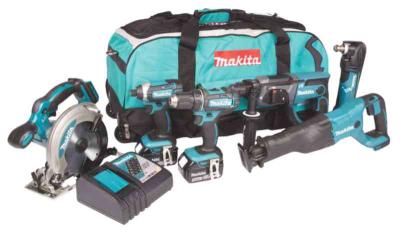 Kombipakke DLX6038T Makita 18V 5.0Ah 6 stk verktøy (504741)