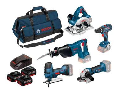 Kombipakke GSR/GST/GWS/GKS/GSA Bosch 18V 3x4.0Ah bag (647980)