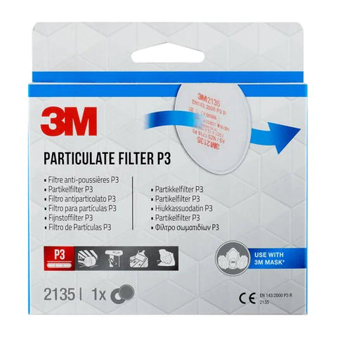 3M PARTIKKELFILTER FOR HALV OG HELMASKE, 10 PAR (2135)
