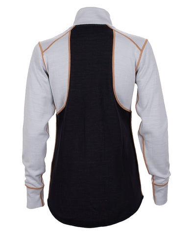 MAJAVATN DAME JAKKE 2-LAGS MERINO SORT/GRÅ (832404489)