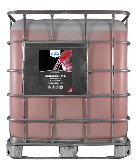 BLÅTIND PROFESJONELL FROSTVÆSKE KONS 774 G RØD LONG LIFE 1000L (FA828)