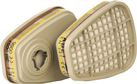 3M GASSFILTER ABE1 FOR HALV/ HELMASKER, 4 PAR (6057)