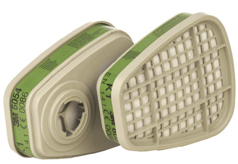 3M GASSFILTER K1 FOR HALV OG HELMASKER, 4 PAR (6054)