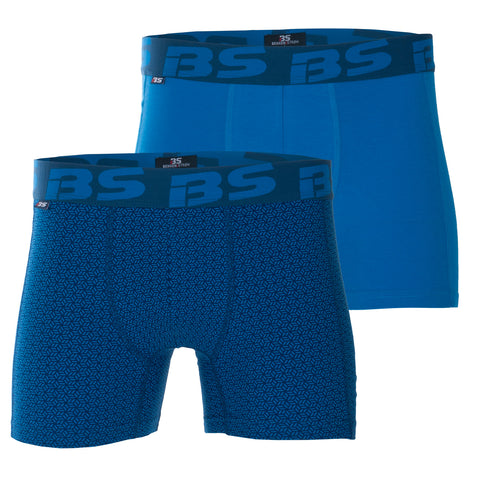 SKRUKKELIA BOKSERSHORTS 2PK I BOMULL BLÅ/MØNSTRET BLÅ (081102650)