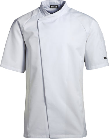 KENTAUR UNISEX KOKKEJAKKE M KORT ERM HVIT (235004100101)