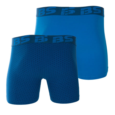 SKRUKKELIA BOKSERSHORTS 2PK I BOMULL BLÅ/MØNSTRET BLÅ (081102650)